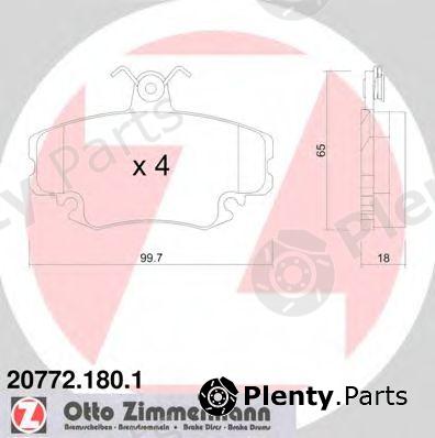  ZIMMERMANN part 20772.180.1 (207721801) Brake Pad Set, disc brake