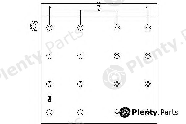 TEXTAR part 19933190004T088 Brake Lining Kit, drum brake