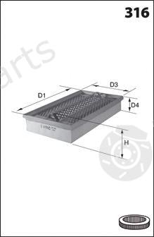  MECAFILTER part ELP3328 Air Filter