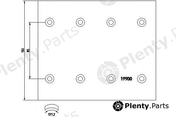  TEXTAR part 19900201005T088 Brake Lining Kit, drum brake