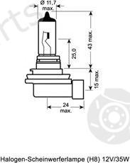  OSRAM part H8 Bulb, daytime running light