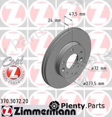  ZIMMERMANN part 370.3072.20 (370307220) Brake Disc