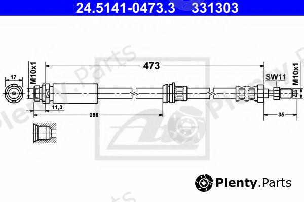  ATE part 24.5141-0473.3 (24514104733) Brake Hose
