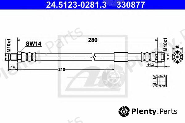  ATE part 24.5123-0281.3 (24512302813) Brake Hose