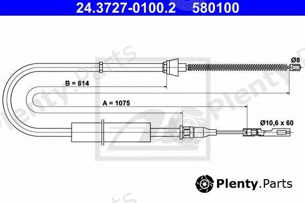  ATE part 24.3727-0100.2 (24372701002) Cable, parking brake