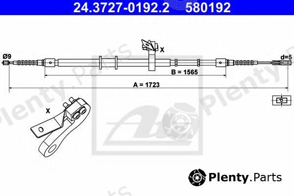  ATE part 24-3727-0192-2 (24372701922) Cable, parking brake