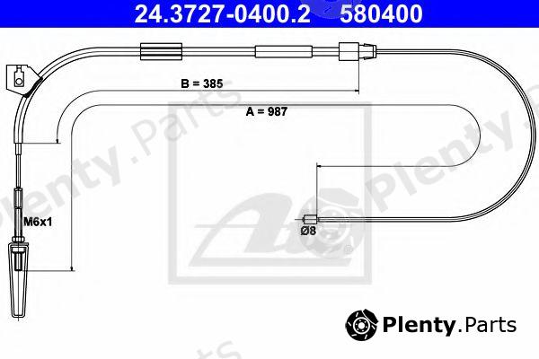  ATE part 24.3727-0400.2 (24372704002) Cable, parking brake