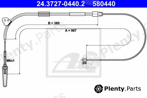  ATE part 24.3727-0440.2 (24372704402) Cable, parking brake