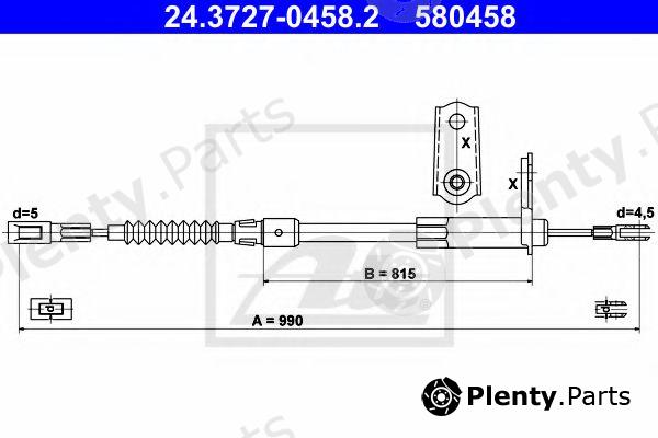  ATE part 24-3727-0458-2 (24372704582) Cable, parking brake