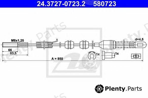  ATE part 24.3727-0723.2 (24372707232) Cable, parking brake