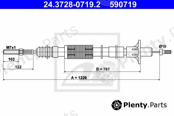  ATE part 24.3728-0719.2 (24372807192) Clutch Cable