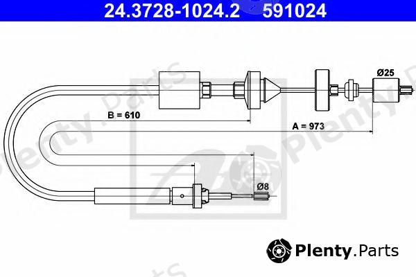  ATE part 24.3728-1024.2 (24372810242) Clutch Cable
