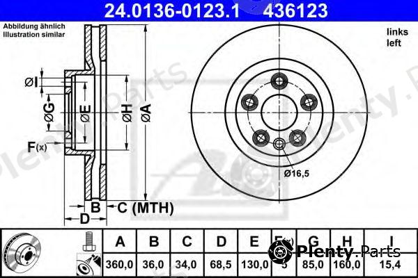  ATE part 24.0136-0123.1 (24013601231) Brake Disc