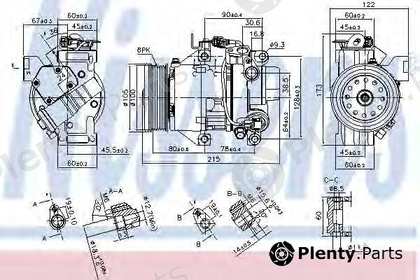 NISSENS part 89443 Compressor, air conditioning