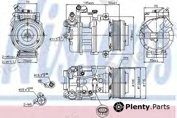  NISSENS part 89574 Compressor, air conditioning