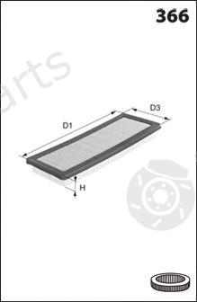  MECAFILTER part ELP9126 Air Filter