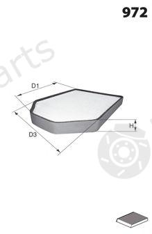  MECAFILTER part JLR7091 Filter, interior air