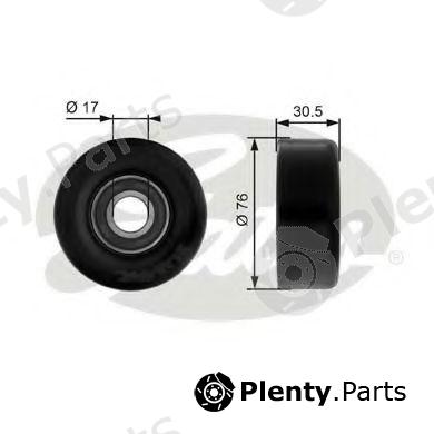  GATES part T38041 Deflection/Guide Pulley, v-ribbed belt