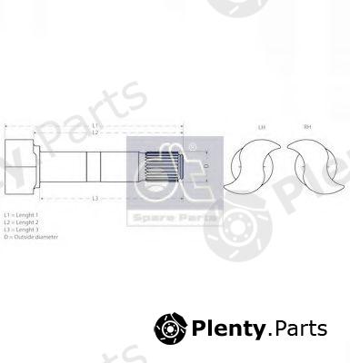 DT part 3.62503 (362503) Brake Shaft, drum brake