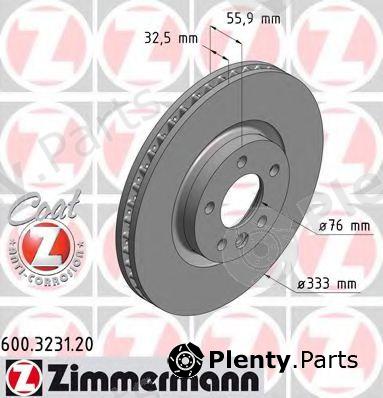  ZIMMERMANN part 600.3231.20 (600323120) Brake Disc