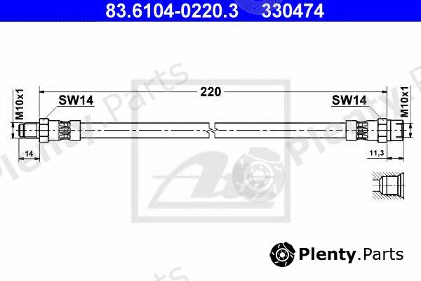  ATE part 83.6104-0220.3 (83610402203) Brake Hose