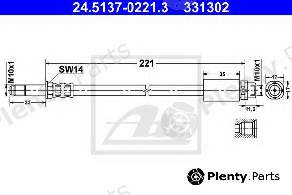  ATE part 24.5137-0221.3 (24513702213) Brake Hose