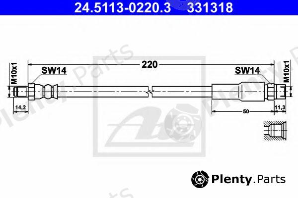  ATE part 24.5113-0220.3 (24511302203) Brake Hose