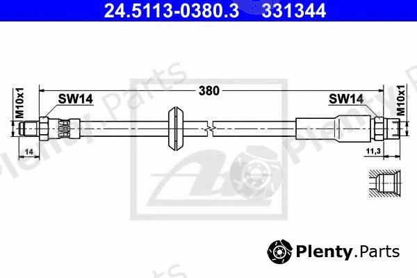  ATE part 24.5113-0380.3 (24511303803) Brake Hose
