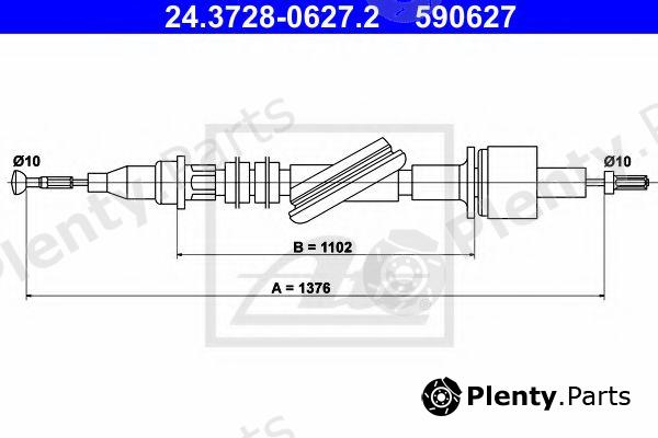  ATE part 24.3728-0627.2 (24372806272) Clutch Cable