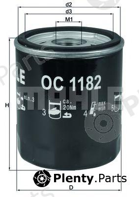  MAHLE ORIGINAL part OC1182 Oil Filter