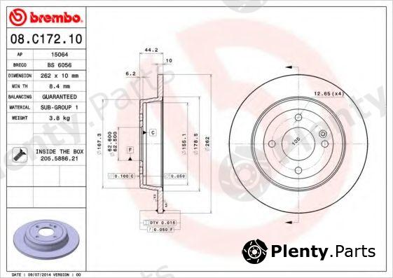  BREMBO part 08.C172.10 (08C17210) Brake Disc