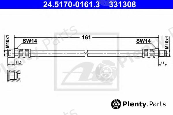  ATE part 24.5170-0161.3 (24517001613) Brake Hose
