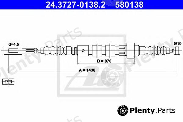  ATE part 24.3727-0138.2 (24372701382) Cable, parking brake