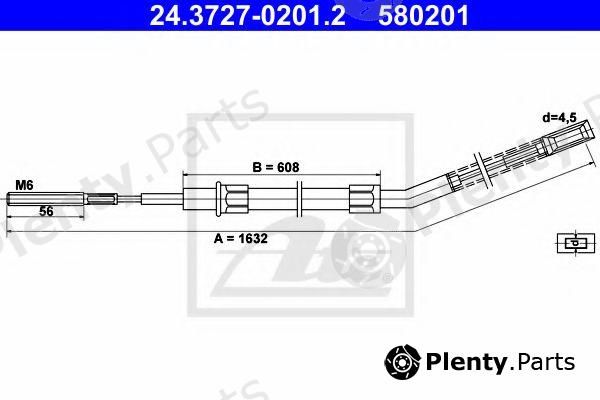  ATE part 24.3727-0201.2 (24372702012) Cable, parking brake