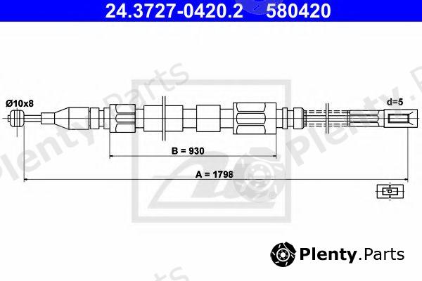  ATE part 24.3727-0420.2 (24372704202) Cable, parking brake