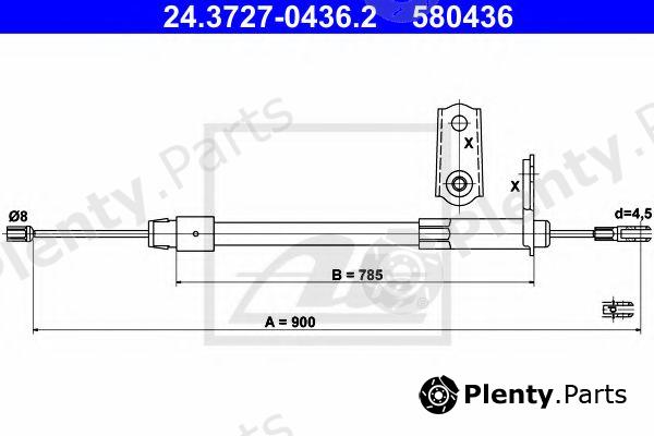  ATE part 24.3727-0436.2 (24372704362) Cable, parking brake
