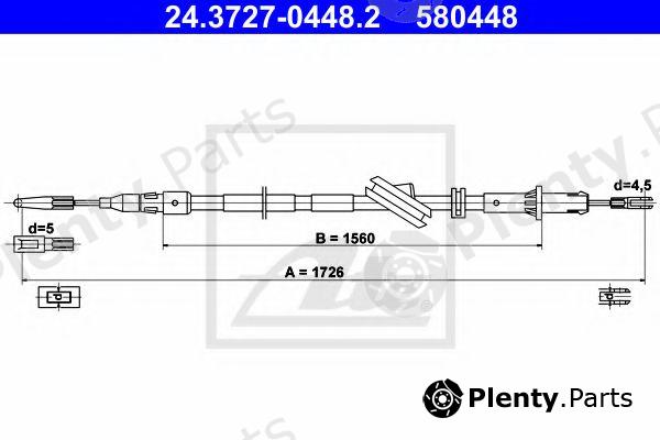  ATE part 24.3727-0448.2 (24372704482) Cable, parking brake