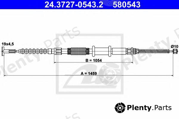  ATE part 24.3727-0543.2 (24372705432) Cable, parking brake