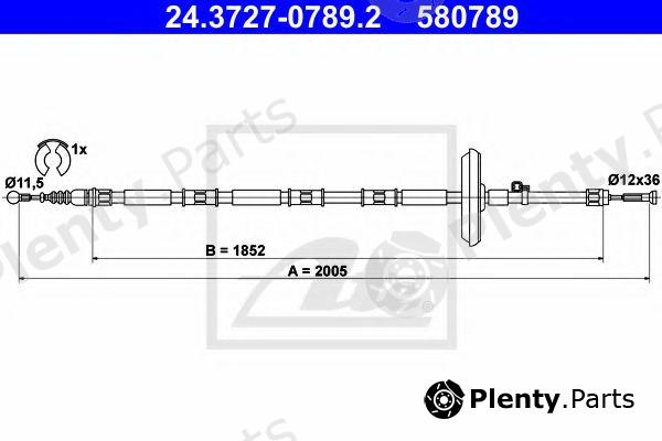  ATE part 24.3727-0789.2 (24372707892) Cable, parking brake