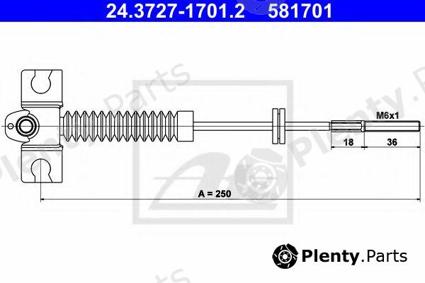  ATE part 24.3727-1701.2 (24372717012) Cable, parking brake