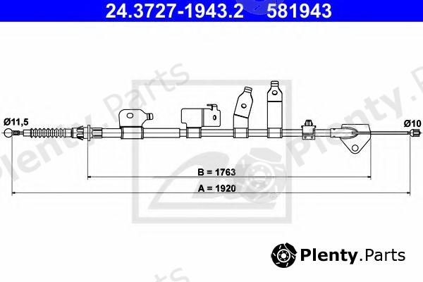  ATE part 24.3727-1943.2 (24372719432) Cable, parking brake