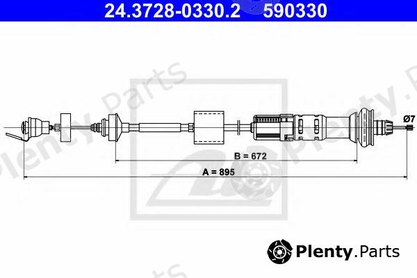  ATE part 24.3728-0330.2 (24372803302) Clutch Cable