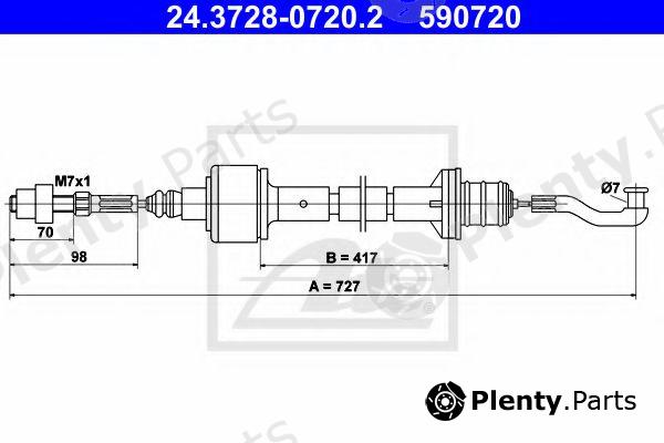  ATE part 24.3728-0720.2 (24372807202) Clutch Cable