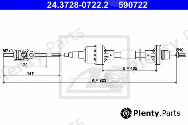  ATE part 24.3728-0722.2 (24372807222) Clutch Cable