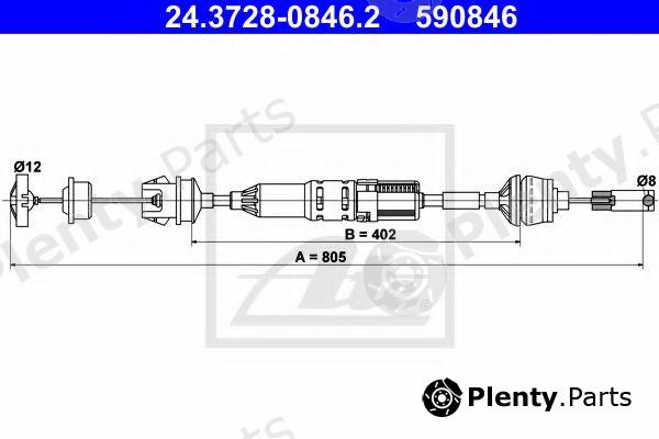 ATE part 24.3728-0846.2 (24372808462) Clutch Cable