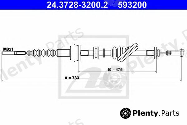  ATE part 24.3728-3200.2 (24372832002) Clutch Cable