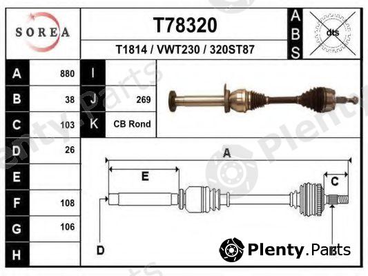  EAI part T78320 Drive Shaft