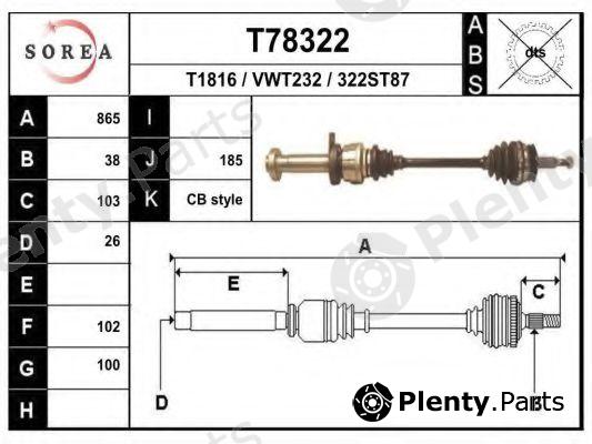  EAI part T78322 Drive Shaft