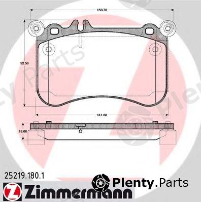  ZIMMERMANN part 25219.180.1 (252191801) Brake Pad Set, disc brake