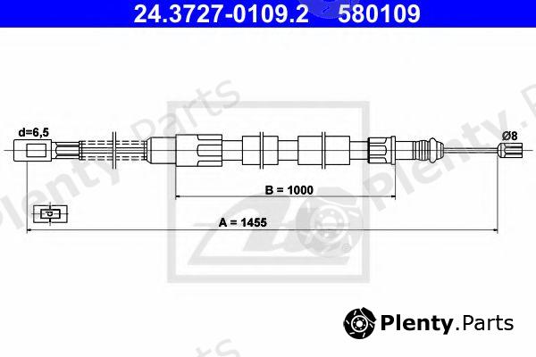  ATE part 24.3727-0109.2 (24372701092) Cable, parking brake